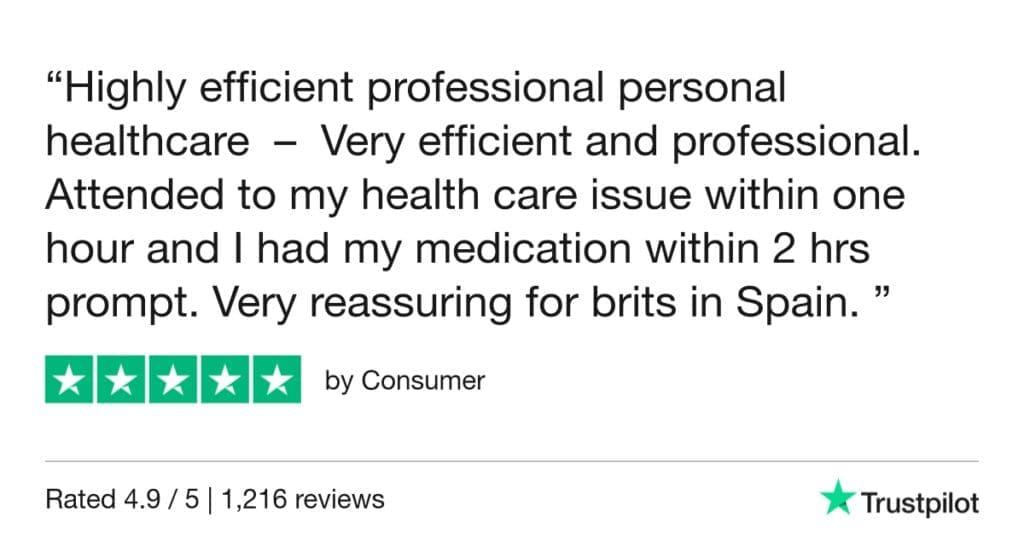 5-star Trustpilot review: Quick online doctor prescription for antibiotics for pink eye in Malaga.