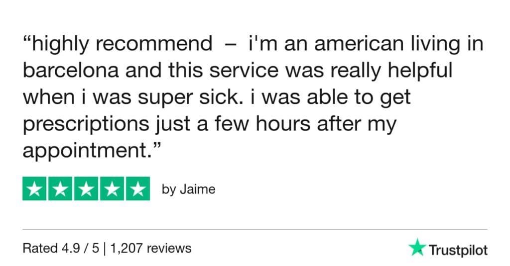5-Star Trustpilot Review: Quick Online Doctor Prescription For Allergy Treatment In Barcelona