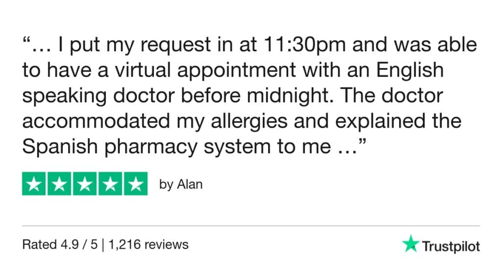 5-Star Trustpilot Review: Quick Online Doctor Prescription For Allergy Treatment In Gran Canaria