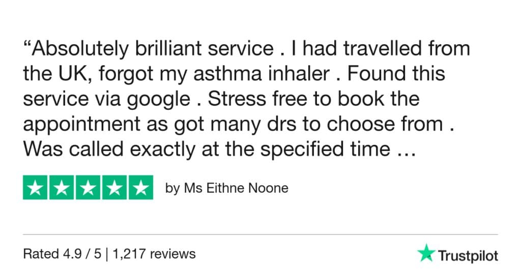 5-Star Trustpilot Review: Quick Online Doctor Prescription For Asthma Treatment In Granada