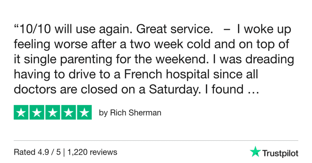 5-Star Trustpilot Review: Quick Online Doctor Prescription For Cellulitis Treatment In Nice