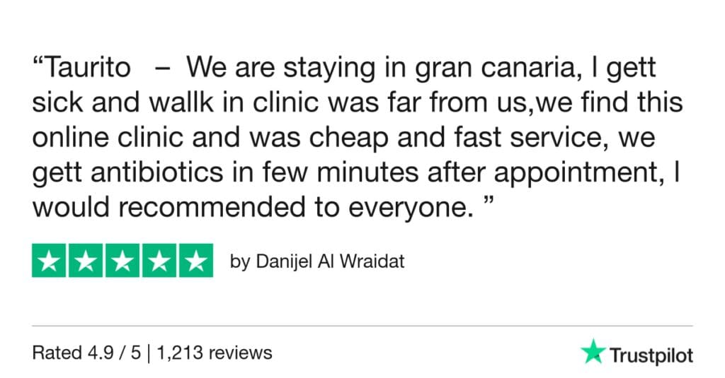 5-Star Trustpilot Review: Quick Online Doctor Prescription For Diarrhea Treatment In Gran Canaria