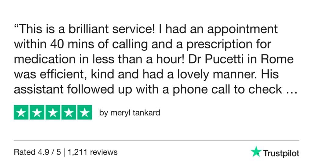 5-Star Trustpilot Review: Quick Online Doctor Prescription For Flu Symptoms Treatment In Rome