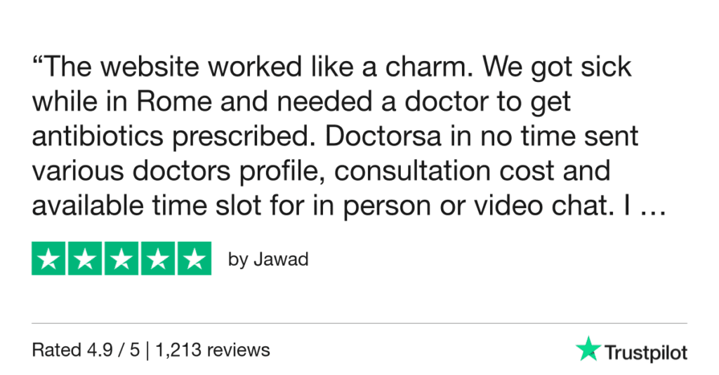 5-Star Trustpilot Review: Quick Online Doctor Prescription For Insect Bite Treatment In Rome