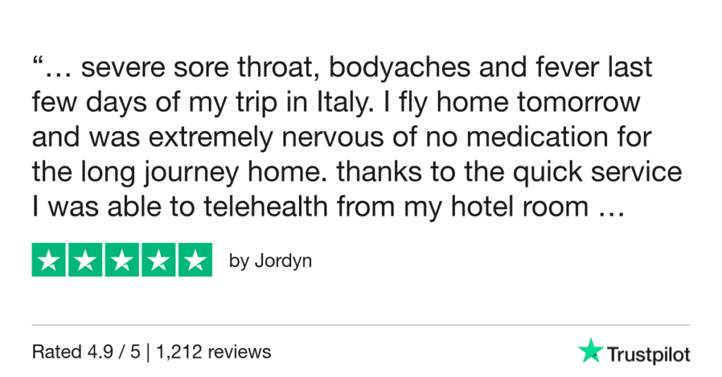 5-Star Trustpilot Review: Quick Online Doctor Prescription For Sore Throat Treatment In Florence