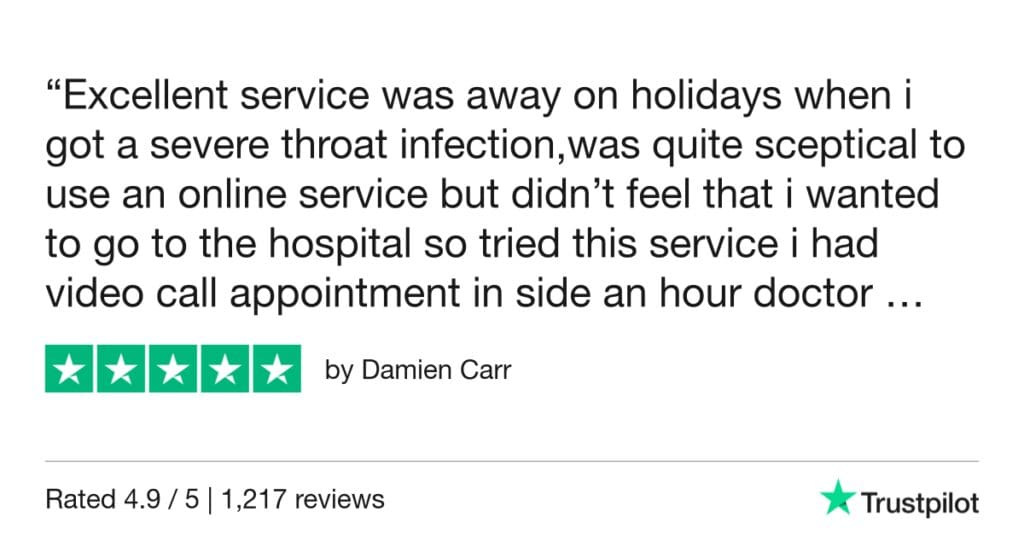 5-Star Trustpilot Review: Quick Online Doctor Prescription For Sore Throat Treatment In Seville