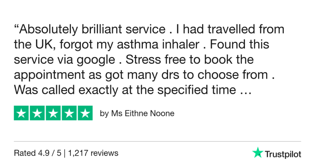 5-Star Trustpilot Review: Quick Online Doctor Prescription For Asthma Treatment In Oaxaca