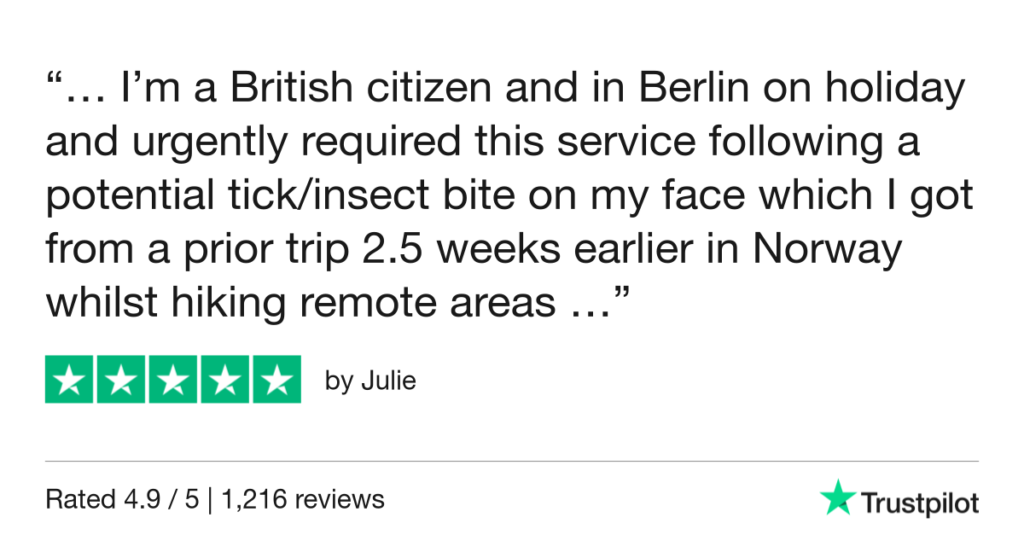 5-Star Trustpilot Review: Quick Online Doctor Prescription For Insect Bite Treatment In Berlin