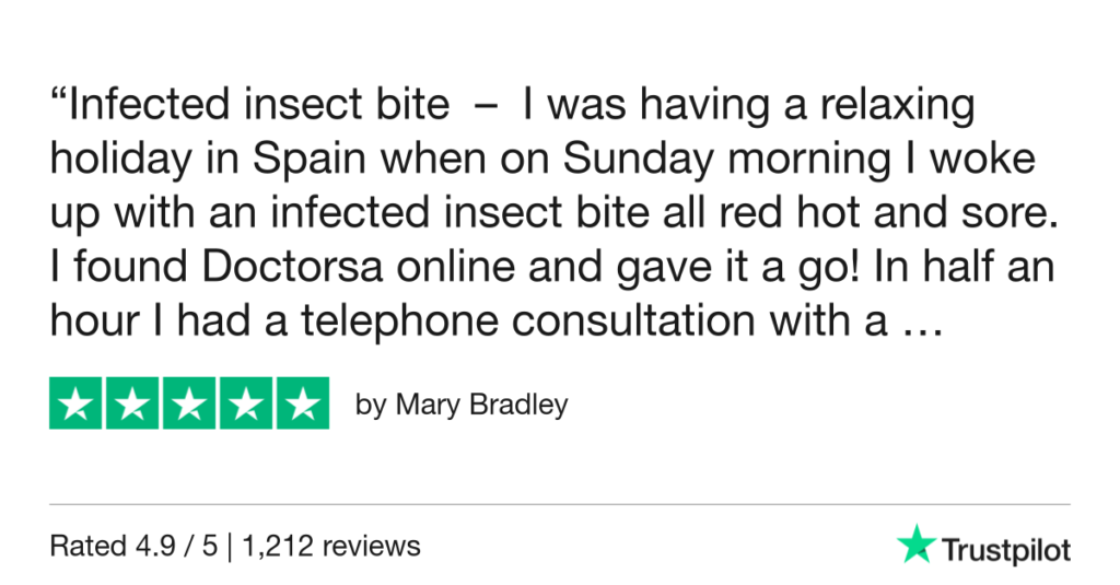 5-Star Trustpilot Review: Quick Online Doctor Prescription For Insect Bite Treatment In Malaga