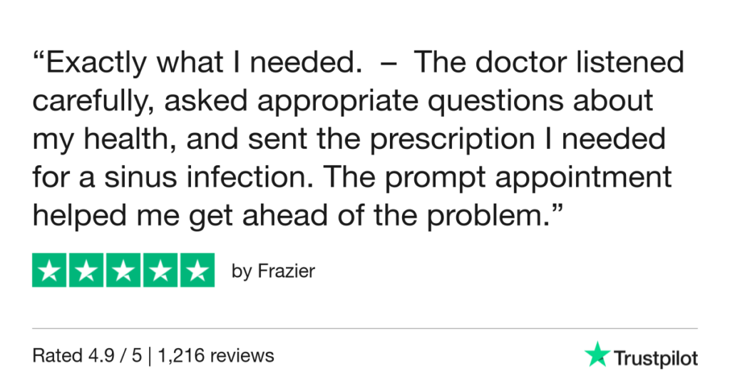 5-Star Trustpilot Review: Quick Online Doctor Prescription For Sinus Infection Treatment In Cancun