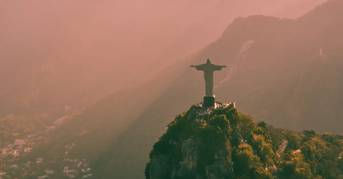 Illuminated Christ in Rio de Janeiro, Brazil